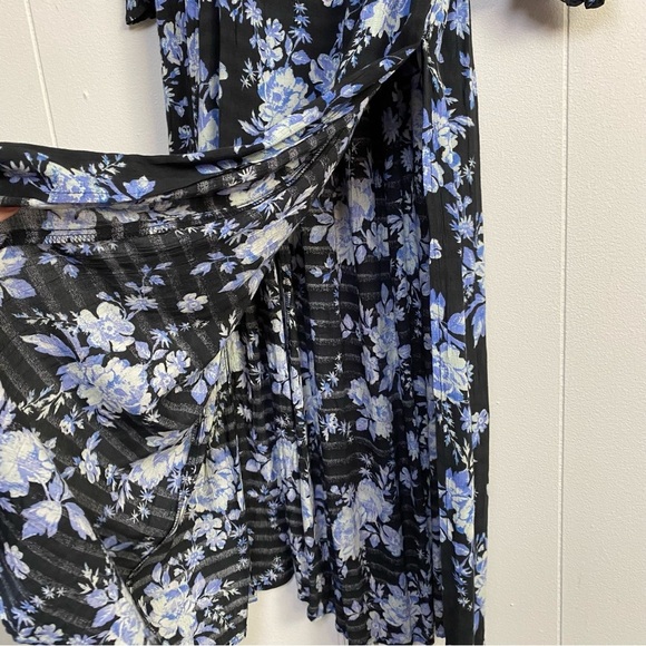 NWT $168 Free People Jaymes Midi Dress Floral Printed Blue Black Combo Sz XS - Picture 11 of 16